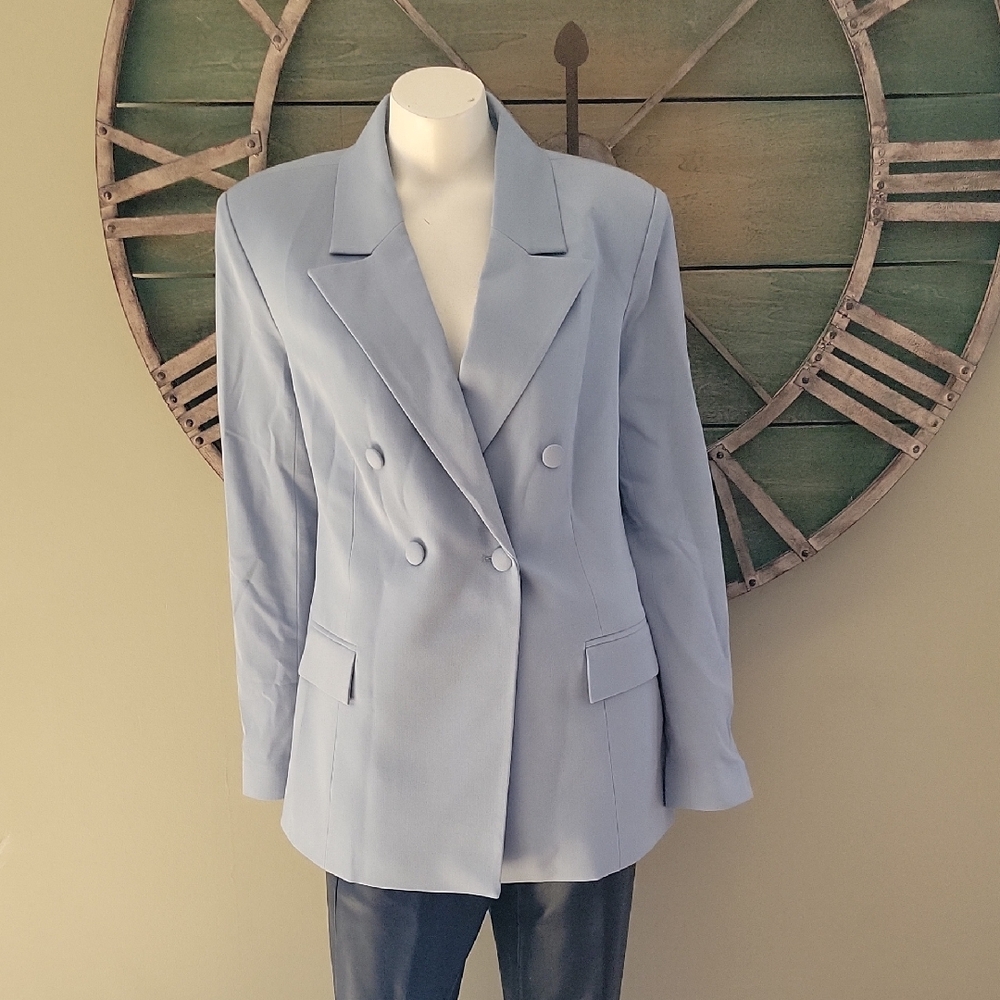 WEWOREWHAT Double Breasted Blazer In Storm